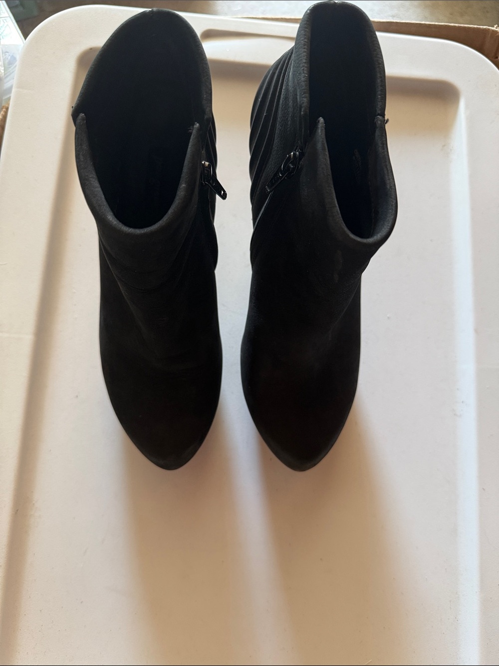 Paul Green Black Suede Pointed Ankle Booties
